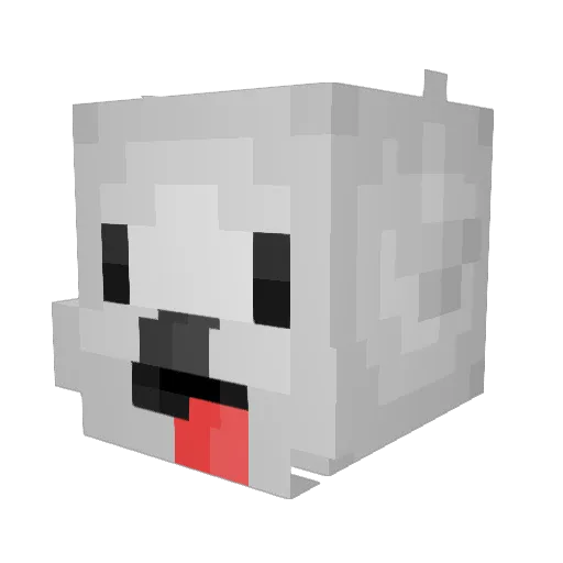 Lened Minecraft avatar head, 3D render