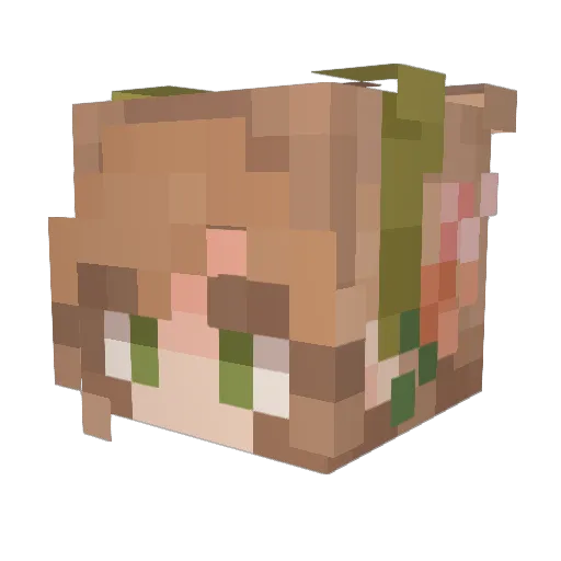 LeniAngel Minecraft avatar head, 3D render