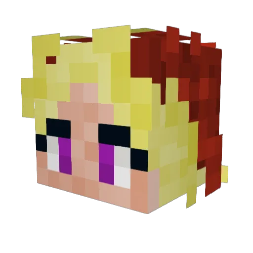 Lenkutu Minecraft avatar head, 3D render