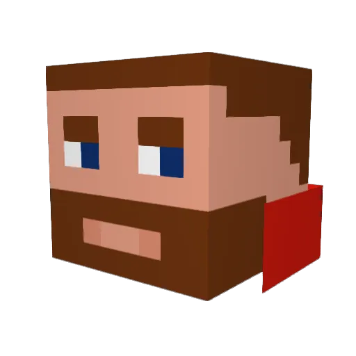 Lennerrt Minecraft avatar head, 3D render