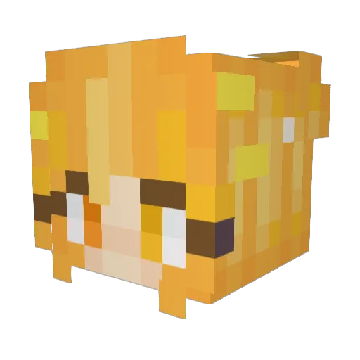 LennonMikan Minecraft avatar head, 3D render