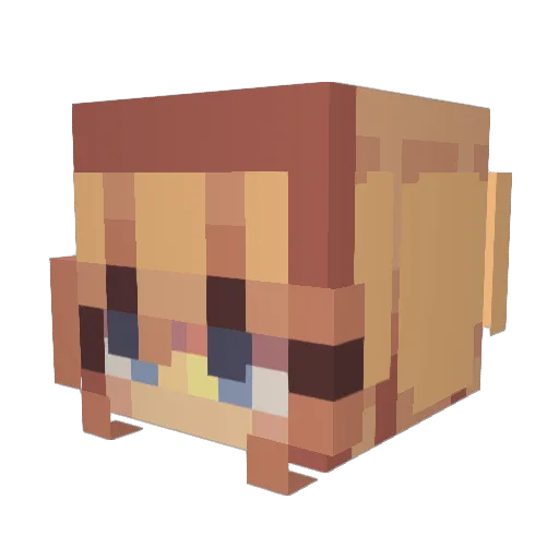 Lennora Minecraft avatar head, 3D render