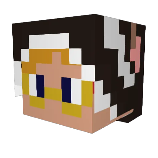 Lennuska Minecraft avatar head, 3D render