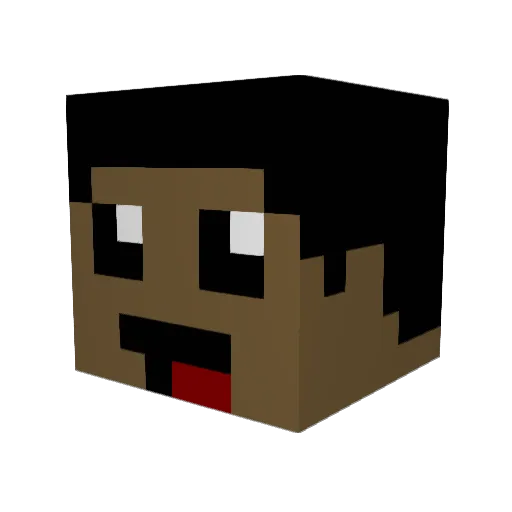 Lennykke Minecraft avatar head, 3D render