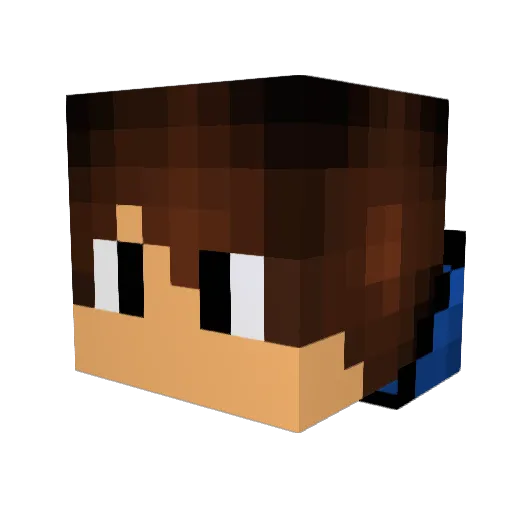 Lennysuper Minecraft avatar head, 3D render