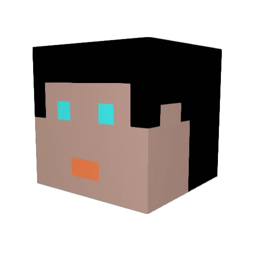 Leno67 Minecraft avatar head, 3D render