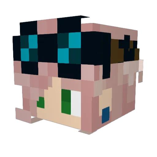 Lenokus Minecraft avatar head, 3D render
