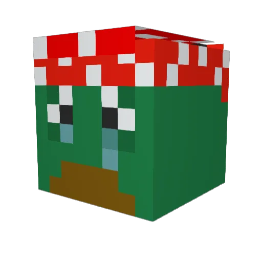 Lenone Minecraft avatar head, 3D render