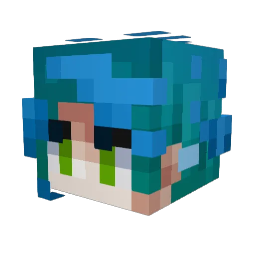 Lens013 Minecraft avatar head, 3D render