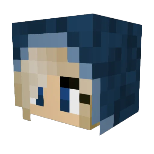Lensku Minecraft avatar head, 3D render