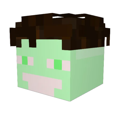 Lenth Minecraft avatar head, 3D render
