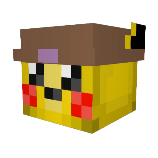 Lentiefy Minecraft avatar head, 3D render