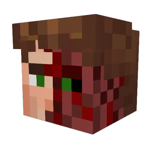 Lentolas Minecraft avatar head, 3D render