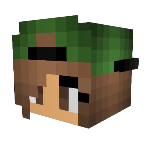 Lenya_ Minecraft avatar head, 3D render