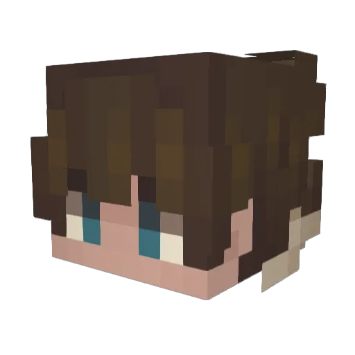 LeoBella Minecraft avatar head, 3D render