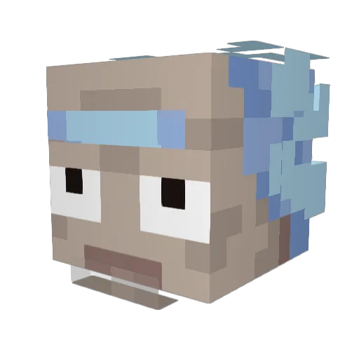 LeoPart2la Minecraft avatar head, 3D render