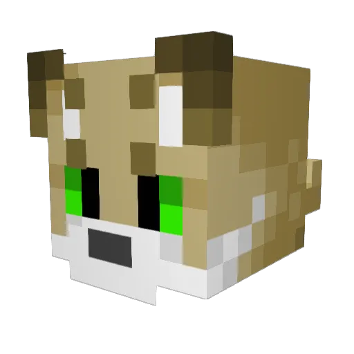 LeoRedFang Minecraft avatar head, 3D render