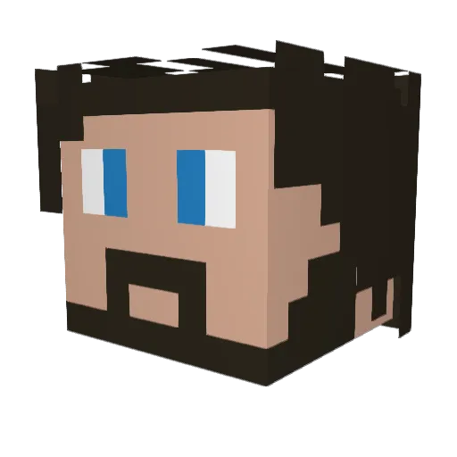 Leoben Minecraft avatar head, 3D render