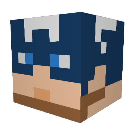 Leobm Minecraft avatar head, 3D render