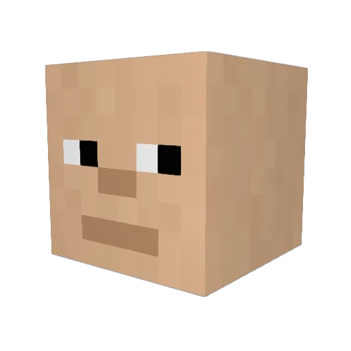 Leolz Minecraft avatar head, 3D render