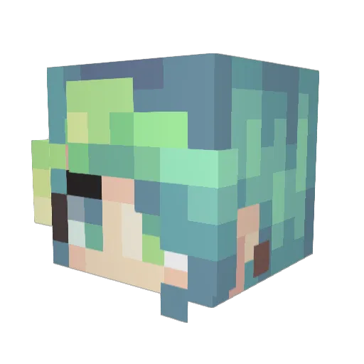 Leonanao Minecraft avatar head, 3D render