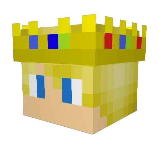 Leonardo74K Minecraft avatar head, 3D render