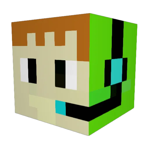 Leonbawl Minecraft avatar head, 3D render