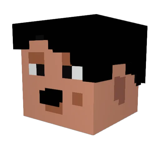 Leonexa Minecraft avatar head, 3D render