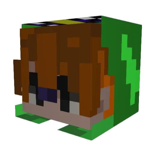 Leongang_TV Minecraft avatar head, 3D render
