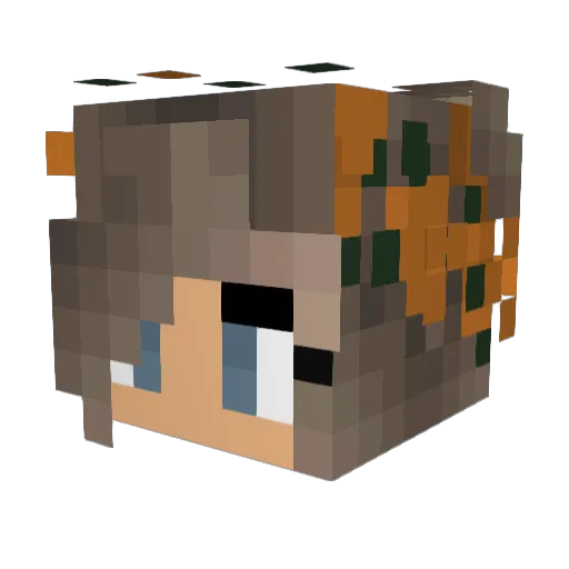 Leonie08 Minecraft avatar head, 3D render