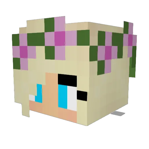 Leonie2 Minecraft avatar head, 3D render