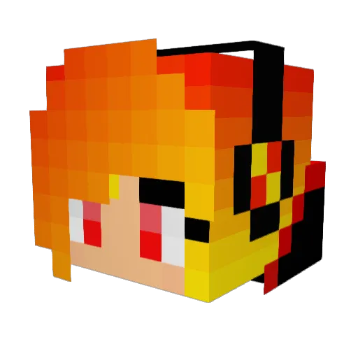 Leonor7 Minecraft avatar head, 3D render