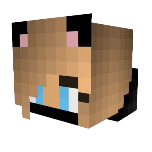 Leopardfur Minecraft avatar head, 3D render