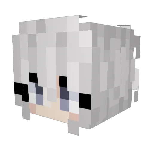 LeorNya Minecraft avatar head, 3D render