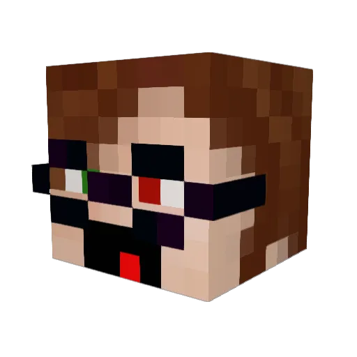 Leotard Minecraft avatar head, 3D render