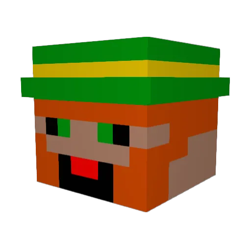 Leprechaun333 Minecraft avatar head, 3D render