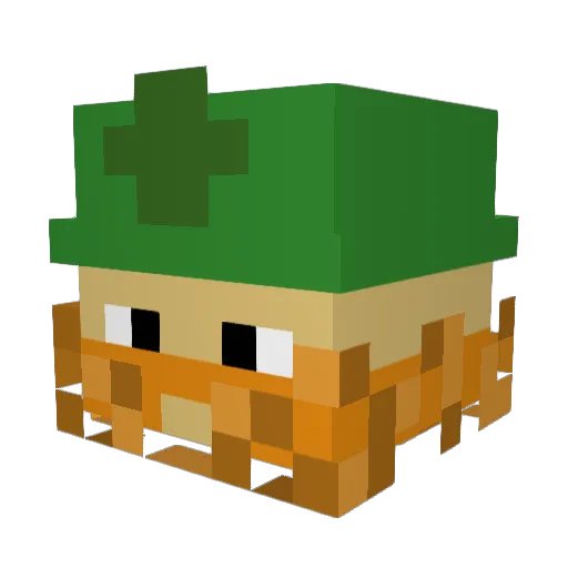 LeprechaunS1LVER Minecraft avatar head, 3D render