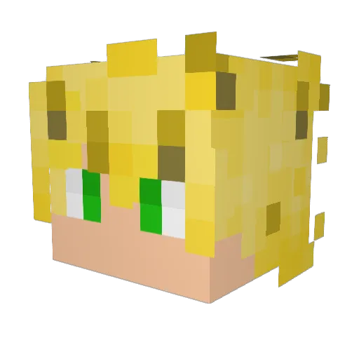 LepsikLove2 Minecraft avatar head, 3D render
