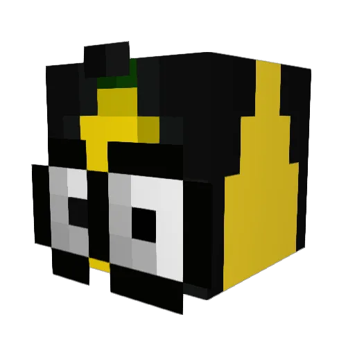 LeqitBanana Minecraft avatar head, 3D render