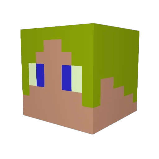 Leragie Minecraft avatar head, 3D render
