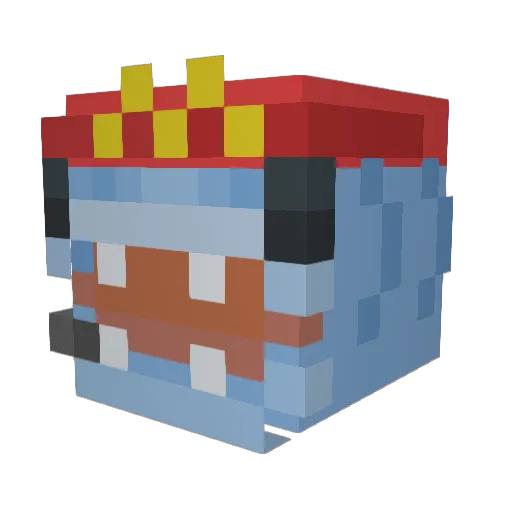 Lerainee Minecraft avatar head, 3D render