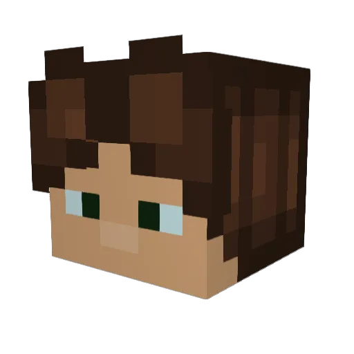 Leraxl Minecraft avatar head, 3D render