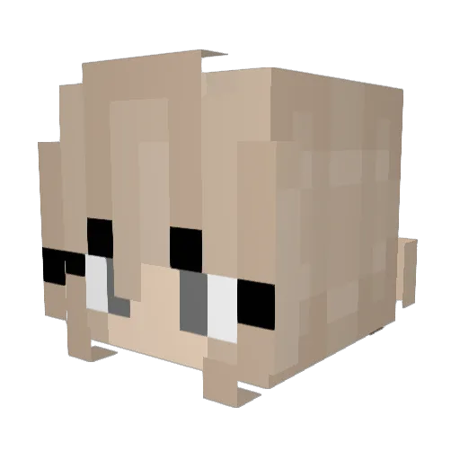 Leriix Minecraft avatar head, 3D render