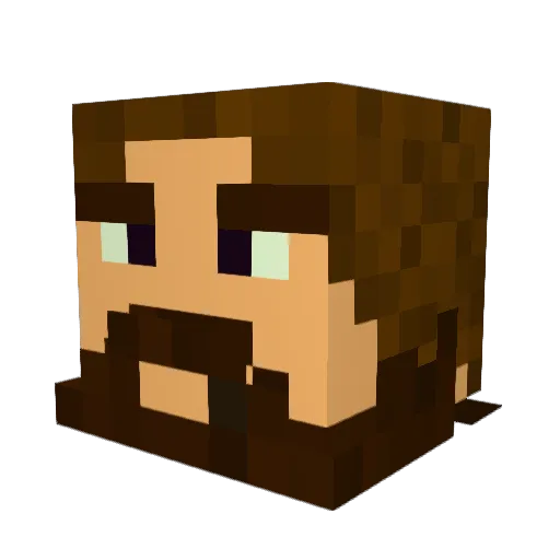 Lermoth Minecraft avatar head, 3D render
