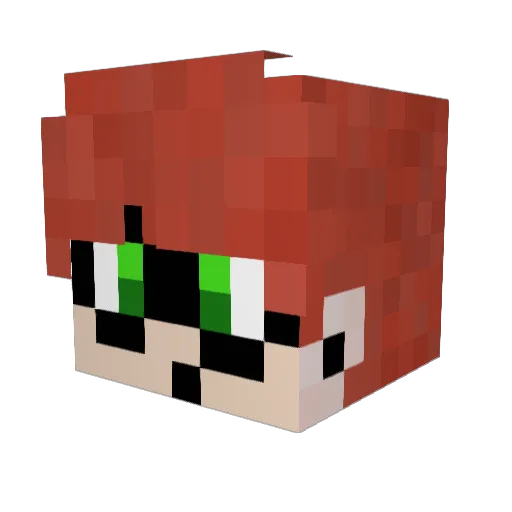 LeroMaki Minecraft avatar head, 3D render