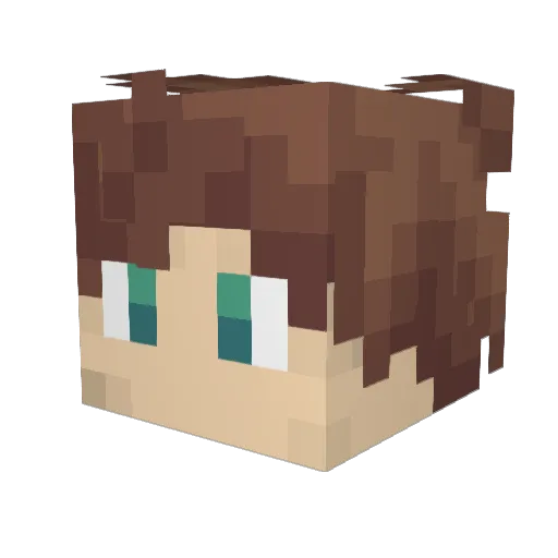 Lerokkkj Minecraft avatar head, 3D render