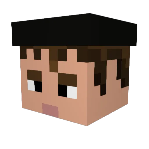 Leroofu Minecraft avatar head, 3D render