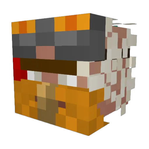 Leroyxp Minecraft avatar head, 3D render