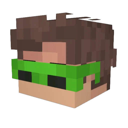 Lerras Minecraft avatar head, 3D render