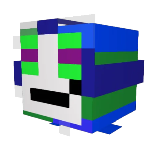 Lerust Minecraft avatar head, 3D render